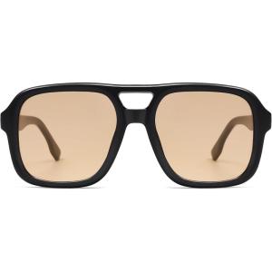 imageSOJOS Retro Aviator Sunglasses For Women Men Square Womens Square Sun Glasses SJ2355Black Orange