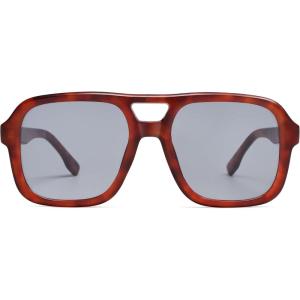 imageSOJOS Retro Aviator Sunglasses For Women Men Square Womens Square Sun Glasses SJ2355Brown Tortoise Grey