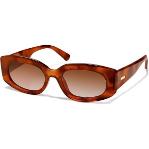 imageSOJOS Retro Oval Polarized Sunglasses Womens Trendy Sun Glasses Vintage Shades UV400 SJ2386Brown Tortoise  Brown