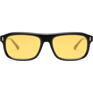 imageSOJOS Retro Vintage Polarized Sunglasses for Women Men Trendy Rectangle Womens Mens Shades SJ2290SBlackYellow