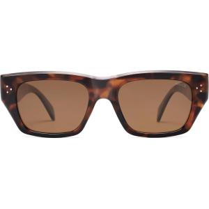 imageSOJOS Trendy Square Polarized Sunglasses Women Retro Vintage UV Protection Womens Sun Glasses SJ2383TortoiseBrown