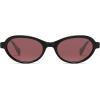 imageSOJOS Ocean Collection Polarized Retro Oval Small Sunglasses Womens Recycled Plastic Frame EcoFriendly UV400 EchoBlackBurgundy