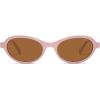 imageSOJOS Ocean Collection Polarized Retro Oval Small Sunglasses Womens Recycled Plastic Frame EcoFriendly UV400 EchoPinkBrown