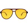 imageSOJOS Ocean Collection Polarized Retro Oversized Aviator Sunglasses Women Men Recycled Plastic EcoFriendly ConstellationBrownYellow