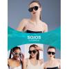 imageSOJOS Ocean Collection Polarized Retro Oversized Aviator Sunglasses Women Men Recycled Plastic EcoFriendly ConstellationWhiteBlue