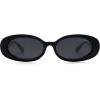 imageSOJOS Ocean Collection Retro Oval Polarized Sunglasses for Women Men Vintage Recycled Plastic Frame EcoFriendly SunlightBlackGrey