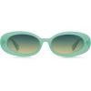 imageSOJOS Ocean Collection Retro Oval Polarized Sunglasses for Women Men Vintage Recycled Plastic Frame EcoFriendly SunlightGreenBluegreen Gradient