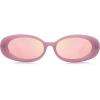 imageSOJOS Ocean Collection Retro Oval Polarized Sunglasses for Women Men Vintage Recycled Plastic Frame EcoFriendly SunlightPinkPink