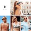imageSOJOS Polarized Men Women Sunglasses Square Rectangle Fashion Sport Shades SJ2198 Black