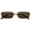 imageSOJOS Rectangle Polarized Sunglasses for Women men Flat Lenses UV400 Protection Vintage ShadesGoldBrown
