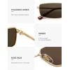 imageSOJOS Rectangle Polarized Sunglasses for Women men Flat Lenses UV400 Protection Vintage ShadesGoldBrown