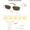 imageSOJOS Rectangle Polarized Sunglasses for Women men Flat Lenses UV400 Protection Vintage ShadesGoldBrown