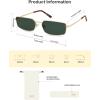 imageSOJOS Rectangle Polarized Sunglasses for Women men Flat Lenses UV400 Protection Vintage ShadesGoldGreen