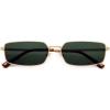 imageSOJOS Rectangle Polarized Sunglasses for Women men Flat Lenses UV400 Protection Vintage ShadesGoldGreen