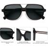 imageSOJOS Retro Aviator Sunglasses Womens Mens Vintage Double Bridge Sun Glasses 70s 80s 90s Shades SJ2399Black