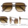 imageSOJOS Retro Aviator Sunglasses Womens Mens Vintage Double Bridge Sun Glasses 70s 80s 90s Shades SJ2399Brown