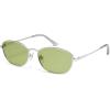 imageSOJOS Retro Oval Polarized Sunglasses for Women Men Vintage 90s Style Womens Mens Sunnies Sun Glasses SJ1245SilverLight Green