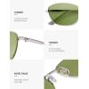 imageSOJOS Retro Oval Polarized Sunglasses for Women Men Vintage 90s Style Womens Mens Sunnies Sun Glasses SJ1245SilverLight Green