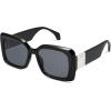 imageSOJOS Retro Oversized Square Sunglasses for Women Trendy Large Luxury Womens Big Shades SJ2350Black