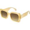 imageSOJOS Retro Oversized Square Sunglasses for Women Trendy Large Luxury Womens Big Shades SJ2350Yellow