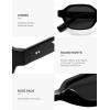 imageSOJOS Retro Polarized Hexagon Sunglasses for Women Men UV400 Trendy Rectangle 70s 80s 90s Shades SJ2389Black