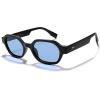 imageSOJOS Retro Polarized Hexagon Sunglasses for Women Men UV400 Trendy Rectangle 70s 80s 90s Shades SJ2389Blue