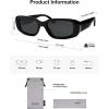 imageSOJOS Retro Rectangle Polarized Sunglasses Women Men Trendy Y2k 90s UV Protection Womens Mens Sun Glasses SJ2375BlackGrey