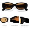 imageSOJOS Retro Rectangle Polarized Sunglasses Women Men Trendy Y2k 90s UV Protection Womens Mens Sun Glasses SJ2375BlackOrange