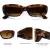 imageSOJOS Retro Rectangle Polarized Sunglasses Women Men Trendy Y2k 90s UV Protection Womens Mens Sun Glasses SJ2375Brown TortoiseBrown Grading