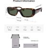 imageSOJOS Retro Rectangle Polarized Sunglasses Women Men Trendy Y2k 90s UV Protection Womens Mens Sun Glasses SJ2375Brown TortoiseDark Green