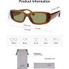 imageSOJOS Retro Rectangle Polarized Sunglasses Women Men Trendy Y2k 90s UV Protection Womens Mens Sun Glasses SJ2375Mocha BrownLight Green