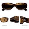imageSOJOS Retro Rectangle Polarized Sunglasses Women Men Trendy Y2k 90s UV Protection Womens Mens Sun Glasses SJ2375TortoiseBrown