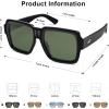 imageSOJOS Retro Square Polarized Sunglasses for Women Men Trendy Large Frame Sun Glasses Designer Inspired Shades SJ2320Black
