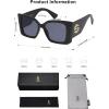 imageSOJOS Sunglasses for Women ampamp Men Square Wide Thick Frame Shades Retro Trendy Fashion UV Protection SJ2349Matt Black gold grey