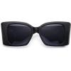 imageSOJOS Sunglasses for Women ampamp Men Square Wide Thick Frame Shades Retro Trendy Fashion UV Protection SJ2349Matt Black gold grey
