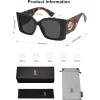 imageSOJOS Sunglasses for Women ampamp Men Square Wide Thick Frame Shades Retro Trendy Fashion UV Protection SJ2349Matt Black tortoise Frame gold grey