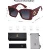 imageSOJOS Sunglasses for Women ampamp Men Square Wide Thick Frame Shades Retro Trendy Fashion UV Protection SJ2349Matt Red gold gradient Grey Lens