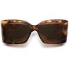 imageSOJOS Sunglasses for Women ampamp Men Square Wide Thick Frame Shades Retro Trendy Fashion UV Protection SJ2349Matt Tortoise gold borwn