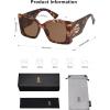 imageSOJOS Sunglasses for Women ampamp Men Square Wide Thick Frame Shades Retro Trendy Fashion UV Protection SJ2349Matt Tortoise gold borwn