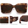 imageSOJOS Sunglasses for Women ampamp Men Square Wide Thick Frame Shades Retro Trendy Fashion UV Protection SJ2349Matt Tortoise gold borwn