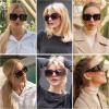 imageSOJOS Sunglasses for Women ampamp Men Square Wide Thick Frame Shades Retro Trendy Fashion UV Protection SJ2349Matt White gold gradient Brown Lens