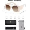 imageSOJOS Sunglasses for Women ampamp Men Square Wide Thick Frame Shades Retro Trendy Fashion UV Protection SJ2349Matt White gold gradient Brown Lens