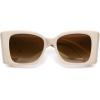 imageSOJOS Sunglasses for Women ampamp Men Square Wide Thick Frame Shades Retro Trendy Fashion UV Protection SJ2349Matt White gold gradient Brown Lens