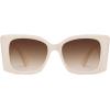 imageSOJOS Sunglasses for Women ampamp Men Square Wide Thick Frame Shades Retro Trendy Fashion UV Protection SJ2349Matt White gold gradient Brown Lens