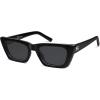 imageSOJOS Trendy Rectangle Polarized Sunglasses for Women Men Retro Narrow Cateye Sunnies SJ2354BlackGrey