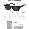 imageSOJOS Trendy Rectangle Polarized Sunglasses for Women Men Retro Narrow Cateye Sunnies SJ2354BlackGrey