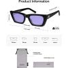 imageSOJOS Trendy Rectangle Polarized Sunglasses for Women Men Retro Narrow Cateye Sunnies SJ2354BlackPurple Tint