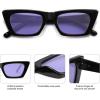 imageSOJOS Trendy Rectangle Polarized Sunglasses for Women Men Retro Narrow Cateye Sunnies SJ2354BlackPurple Tint