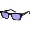 imageSOJOS Trendy Rectangle Polarized Sunglasses for Women Men Retro Narrow Cateye Sunnies SJ2354BlackPurple Tint