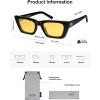 imageSOJOS Trendy Rectangle Polarized Sunglasses for Women Men Retro Narrow Cateye Sunnies SJ2354BlackYellow  Night Vision